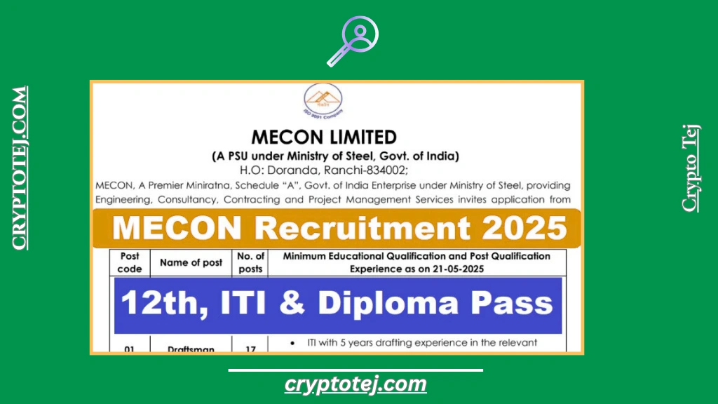 MECON Draftsman Recruitment 2025